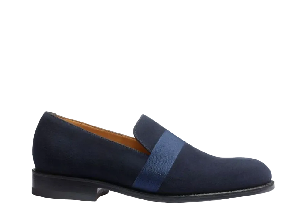 J.M.Weston Women's Tuxedo Loafer #394 D "Navy" 12F3GAP39490 Single Leather Sole