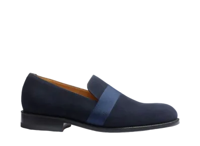 J.M.Weston Women's Tuxedo Loafer #394 D "Navy" 12F3GAP39490 Single Leather Sole