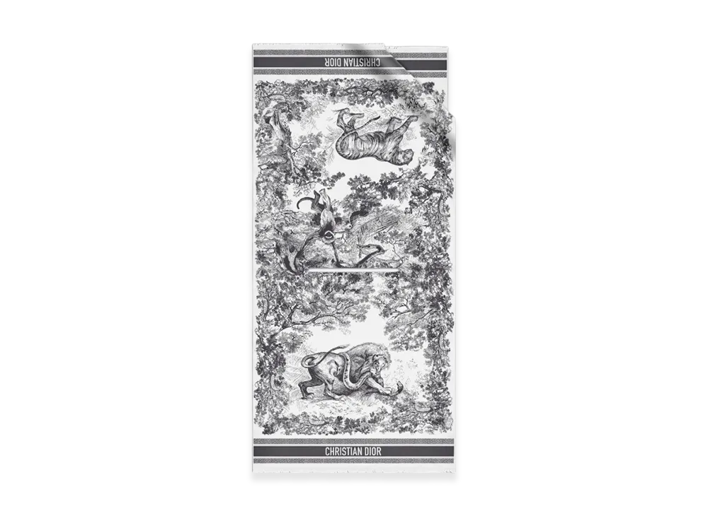 Dior Toile de Jouy Poncho Silk Twill "Navy Blue"