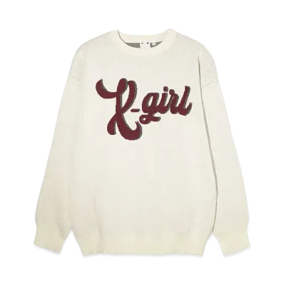 X-Girl Logo Jacquard Knit Top "White"
