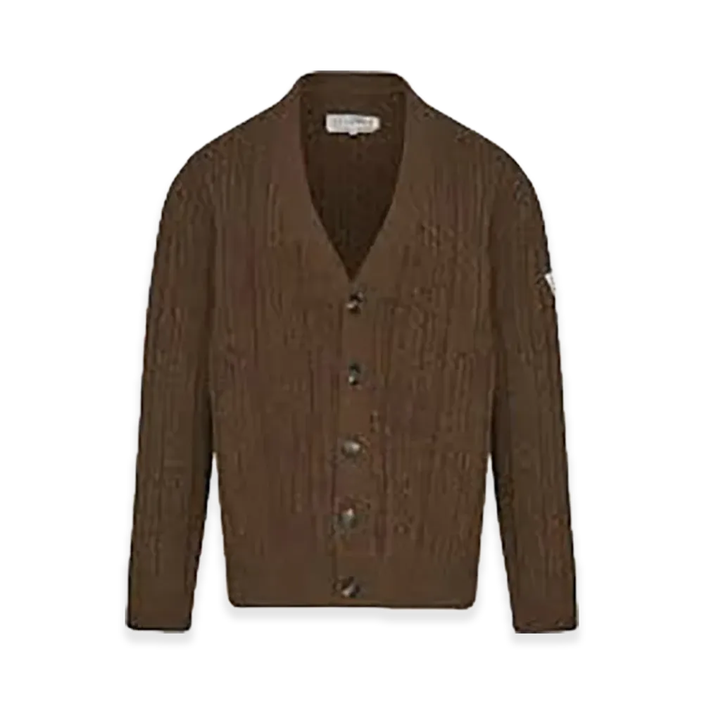 MM6 Maison Margiela Women's Cable Knit Cardigan "Brown"
