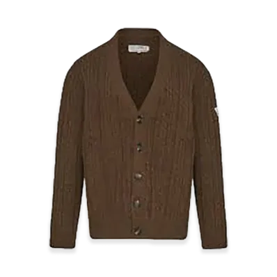 MM6 Maison Margiela Women's Cable Knit Cardigan "Brown"