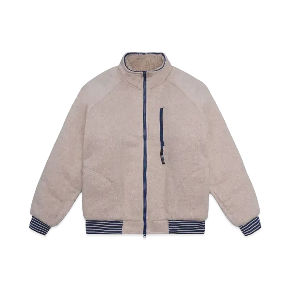 BOW WOW PILE FLEECE JACKET 【UNISEX】 "NATURAL×NAVY"