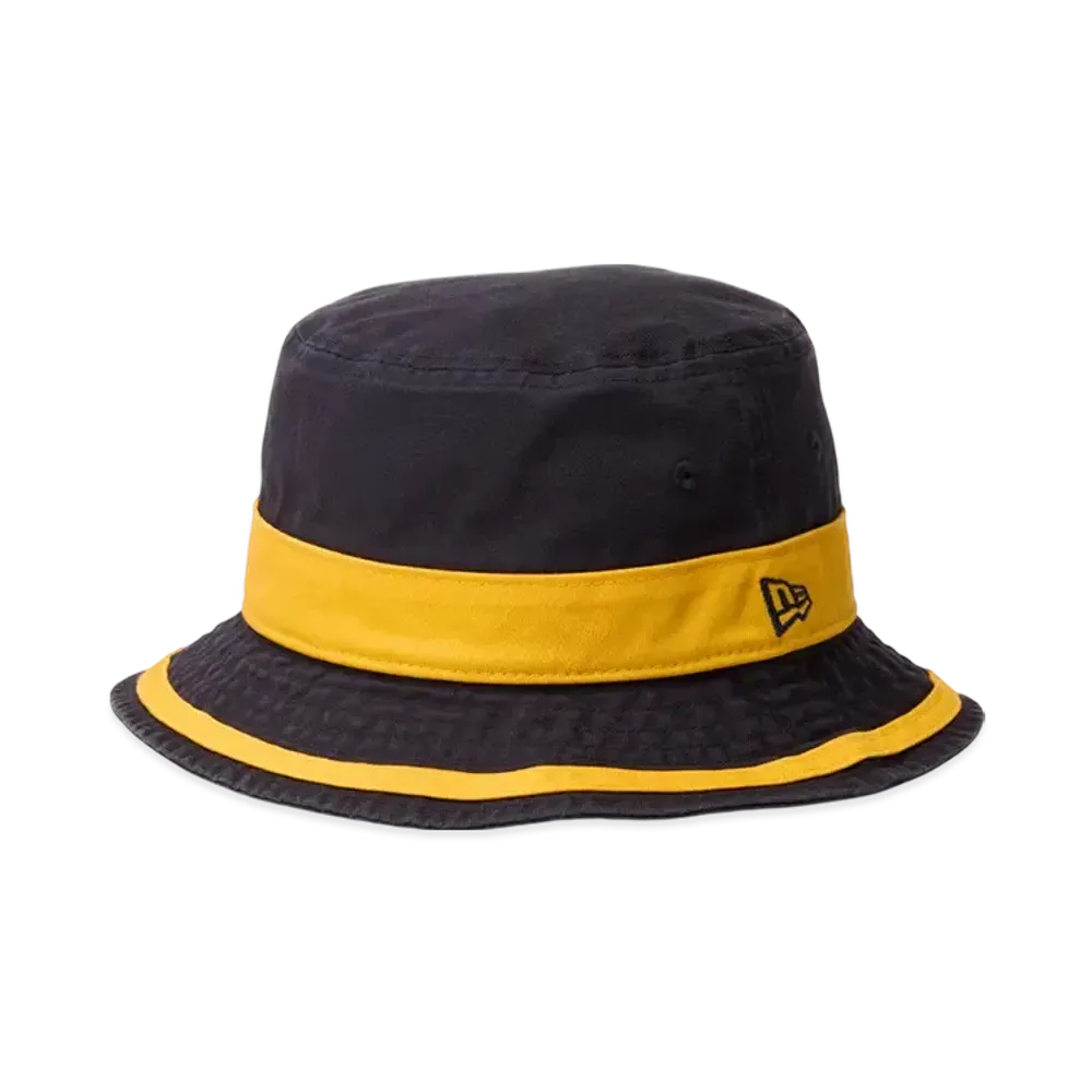 NEW ERA Bucket 01 Striped Band "Navy/A Gold"