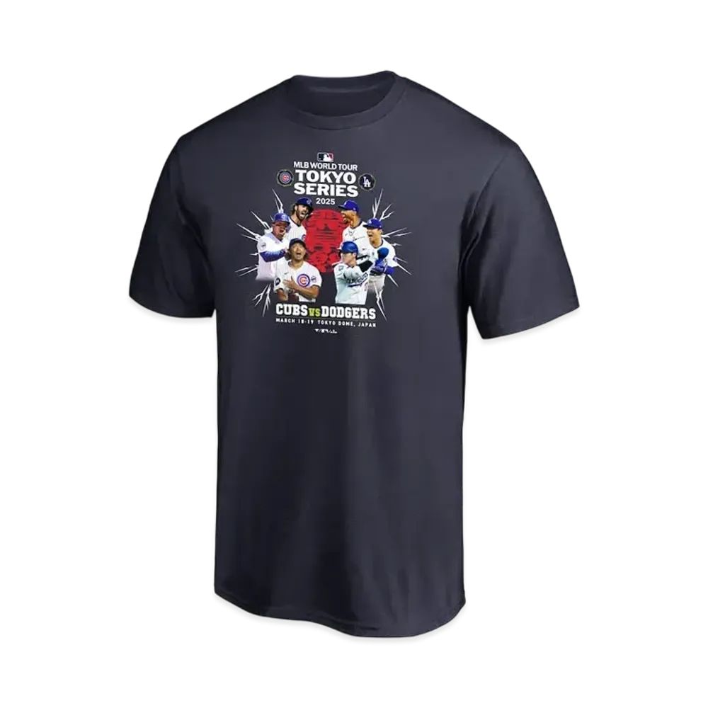 MLB Fanatics Chicago Cubs vs Los Angeles Dodgers MLB Tokyo Series Opening Game T-Shirt "Navy"