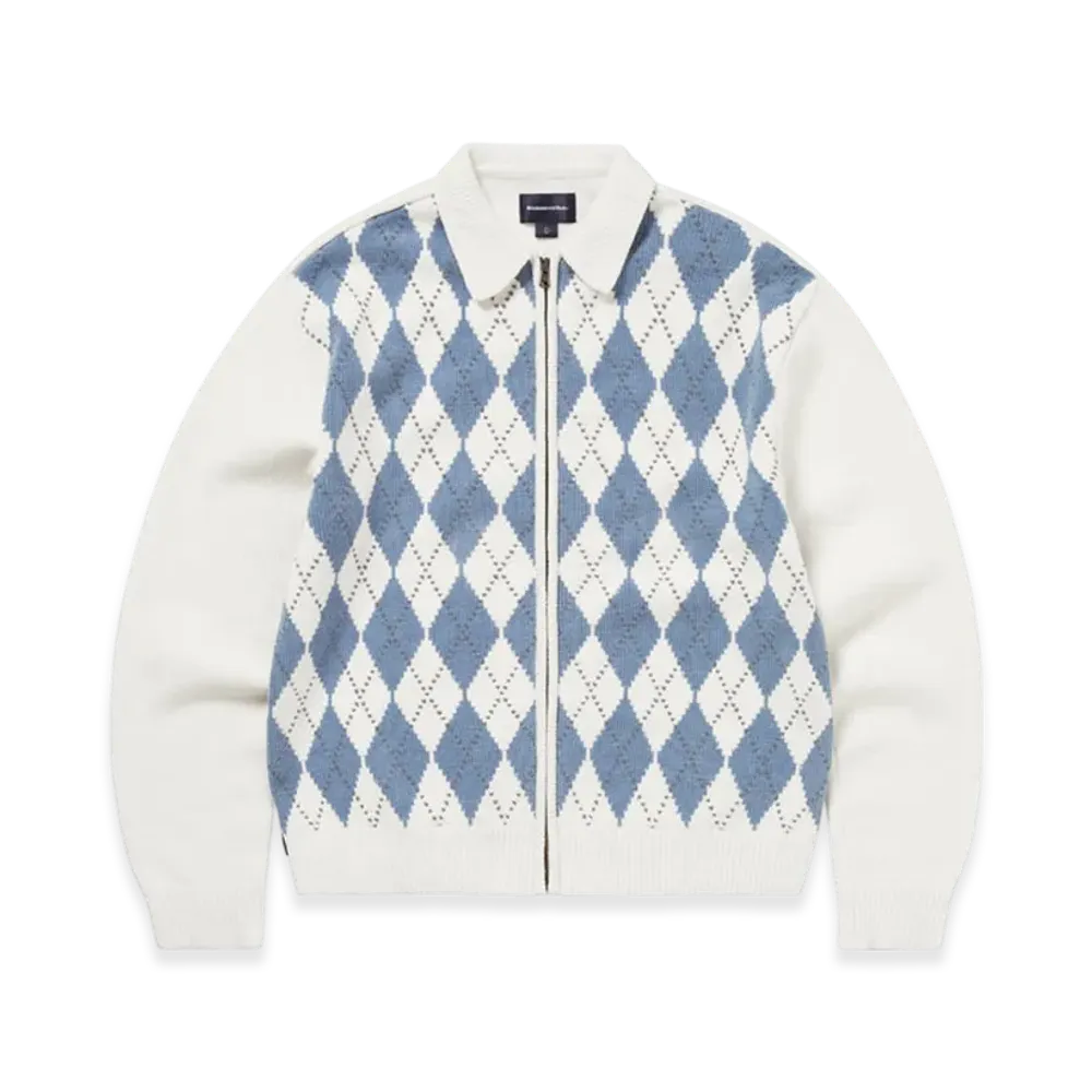 thisisneverthat Argyle Zip Knit Cardigan "White"