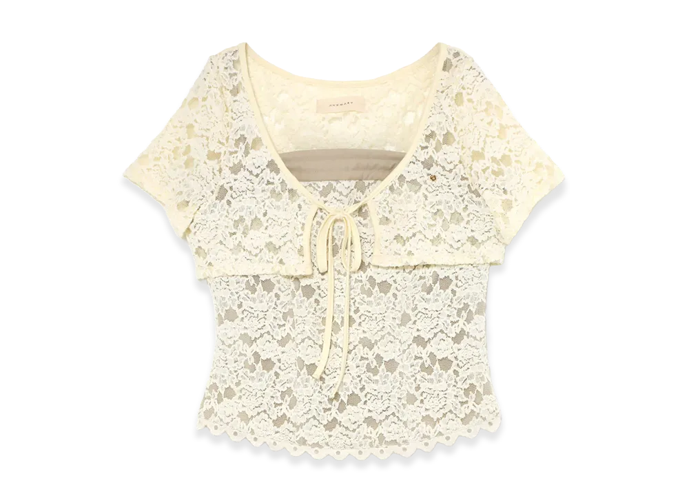 ANDMARY Women's May Lace Set Tops "Ivory"