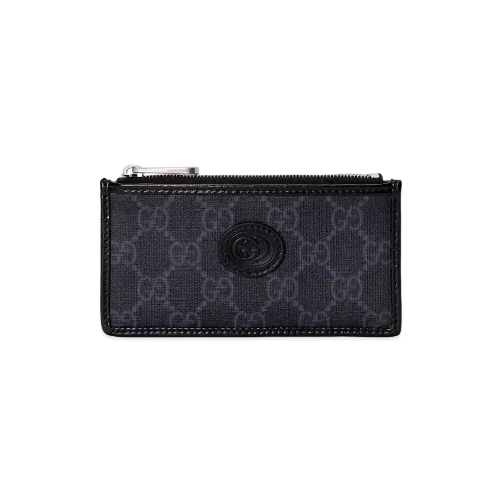 GUCCI Interlocking G Card Case GG Supreme Canvas "Black"