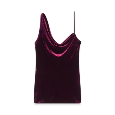 DRIES VAN NOTEN Women's Velvet Slip Top "Violet"