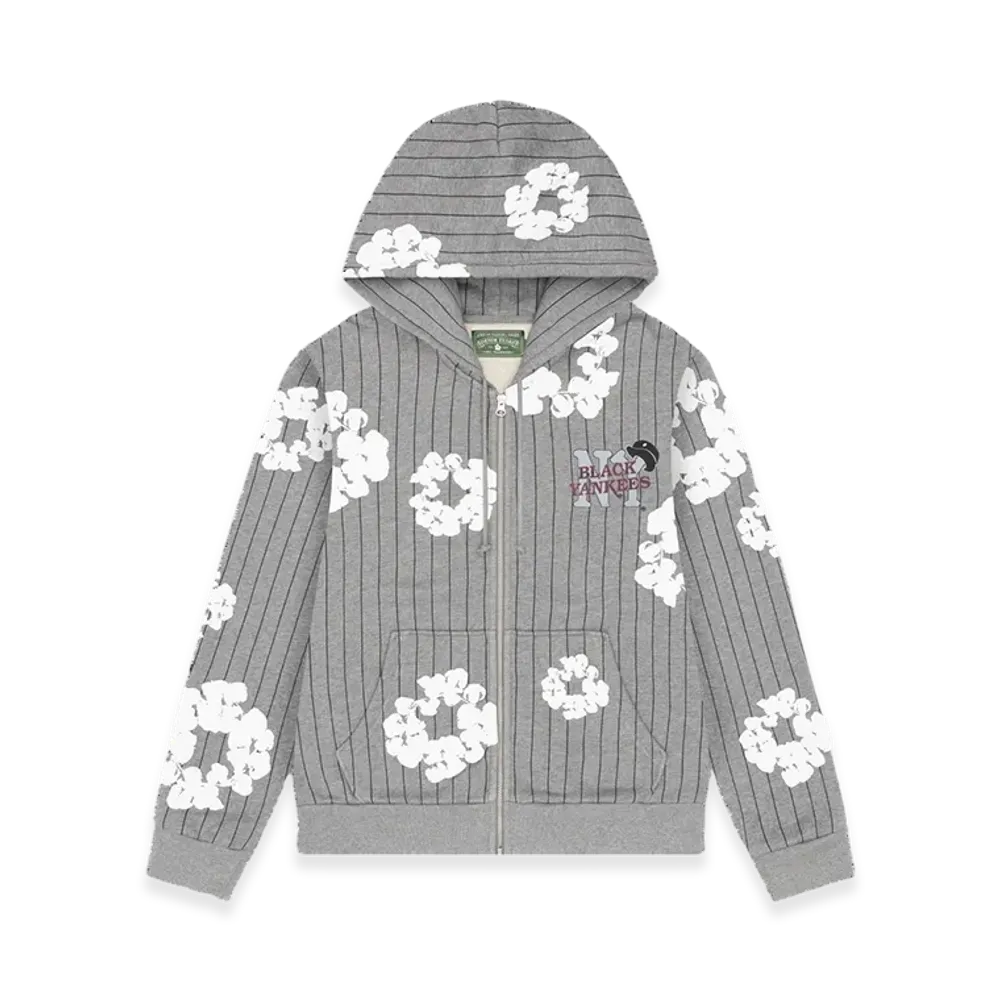DENIM TEARS Pinstripe Wreath Zip Hoodie "Grey"
