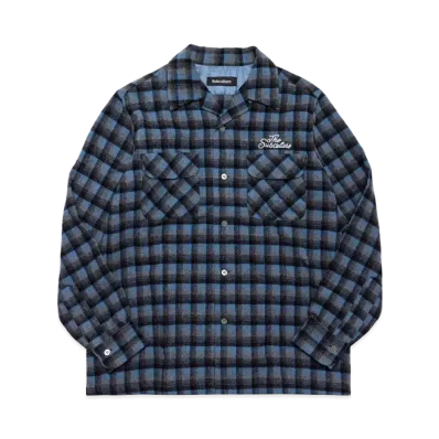 Subculture Wool Check Shirt "Shadow Check Blue"