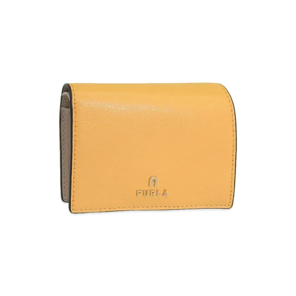 FURLA Camelia S Compact Wallet Bifold Coin "Yellow"