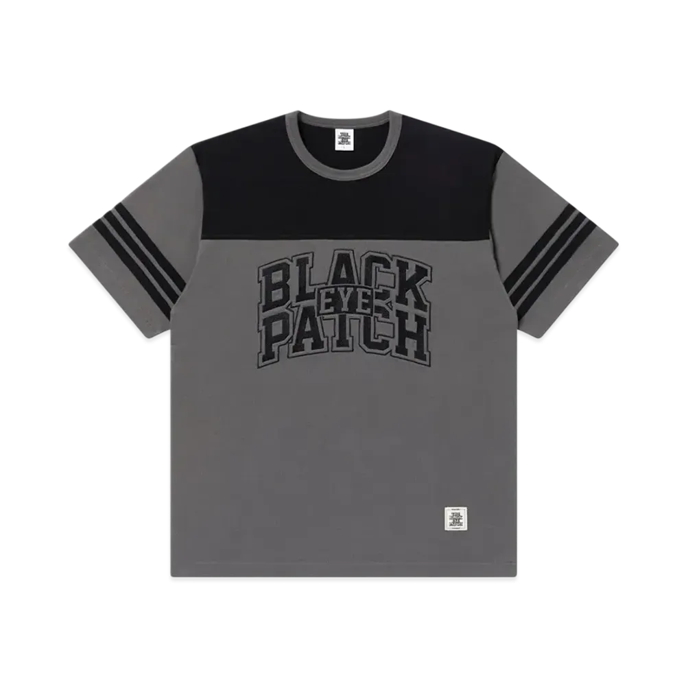 BlackEyePatch Block College 2 Tone Hockey Tee "Charcoal"