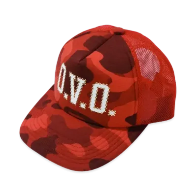 A BATHING APE OVO Color Camo Mesh Cap "Red"