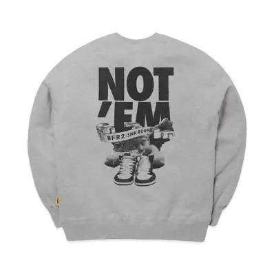 SNKRDUNK collaboration with #FR2 NOT’EM Crew Sweat "Gray"