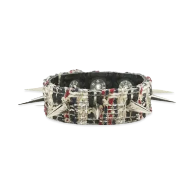 el conductorH MIXED TWEED PUNK SPIKES BRACELET "BLUE"