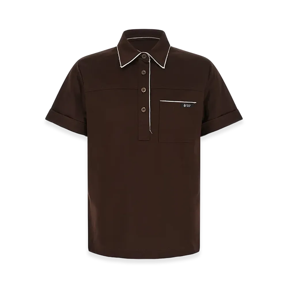 PRADA Women's Scotland Polo Shirt "Brown"