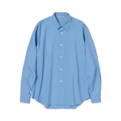 AURALEE Washed Finx Twill Shirt "Blue"