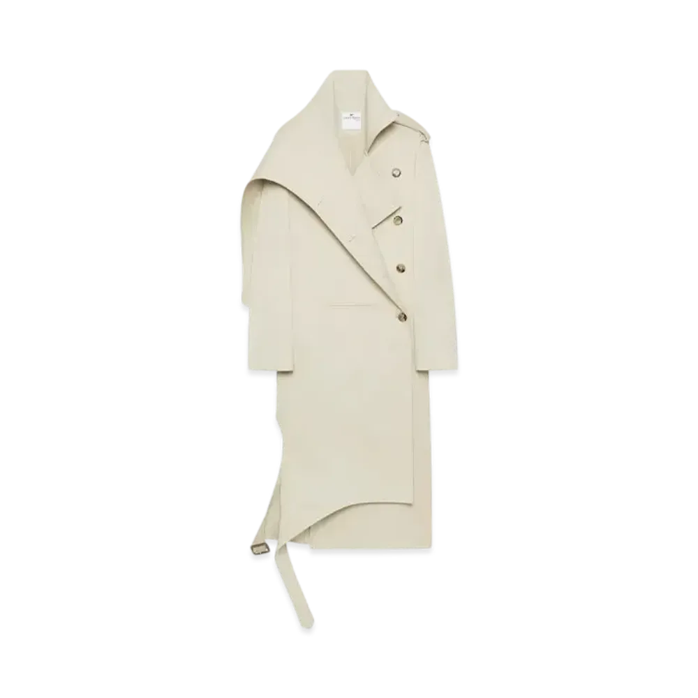 Courreges Long Oblique Trench Coat "Hemp"