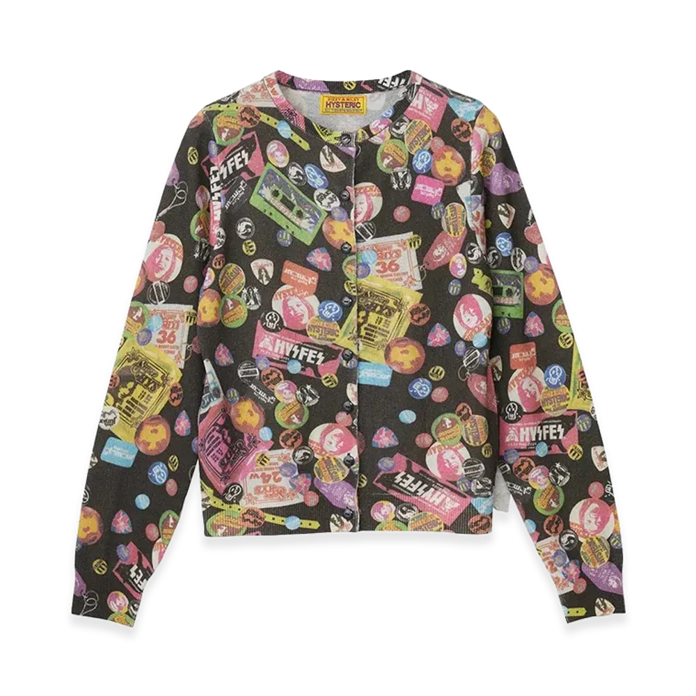 HYSTERIC GLAMOUR Women's Guitar Days Cardigan "Black"