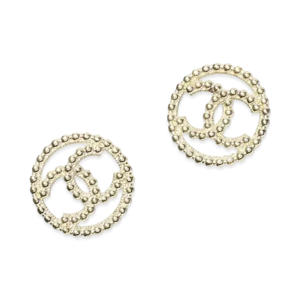 CHANEL Metal Logo Earrings "Gold"
