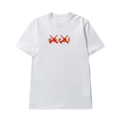 sacai KAWS Flock Print T-shrit "White"