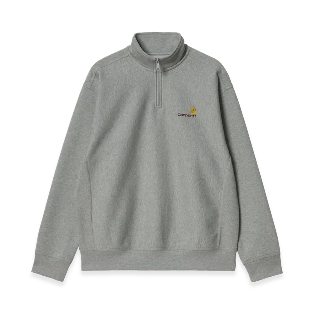 Carhartt WIP Half Zip American Script Sweat "Grey Heather"
