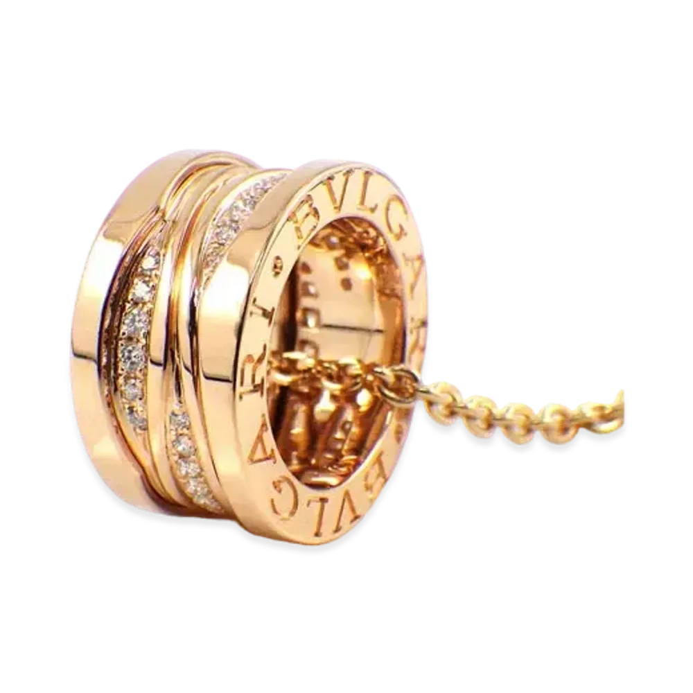 BVLGARI B Zero 1 Design Legend Necklace Diamond "Pink Gold"