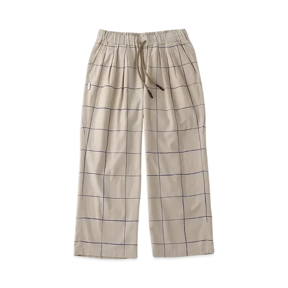 S.F.C Wide Pants (Check) "Beige/Blue Check"