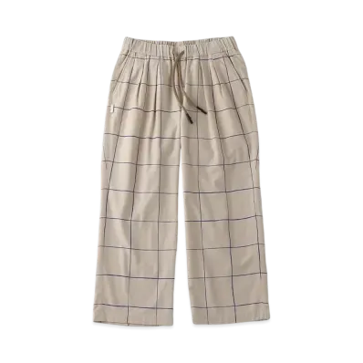 S.F.C Wide Pants (Check) "Beige/Blue Check"