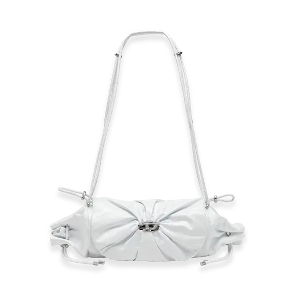 Diesel Scrunch-D Shoulder M Scrunch-D M-Shoulder Bag In Shiny Leather "White"