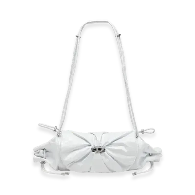 Diesel Scrunch-D Shoulder M Scrunch-D M-Shoulder Bag In Shiny Leather "White"