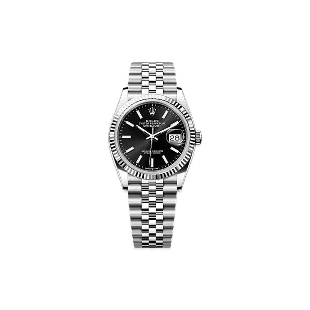 ROLEX Datejust 36 Oystersteel & White Gold "Black"