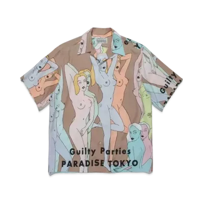 WACKO MARIA TENGOKUTOKYOHYAKUJOEZU HAWAIIAN SHIRT #2 "Beige"