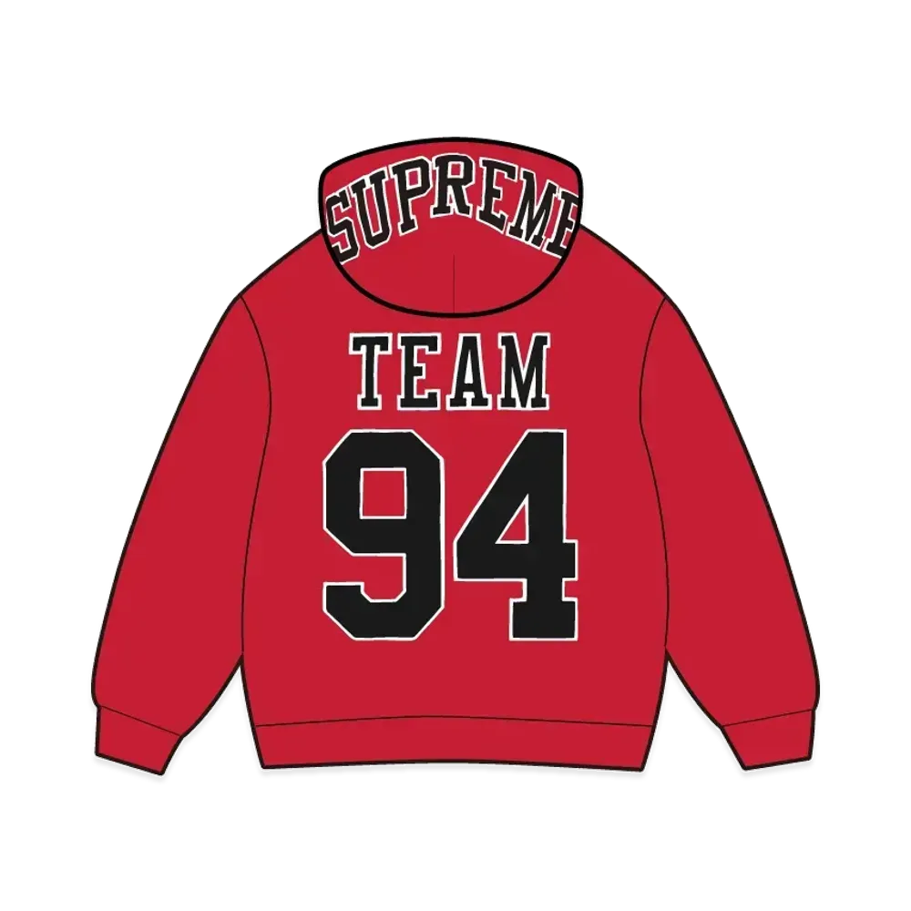 Supreme Team 94 Hooded Sweatshirt "Red"