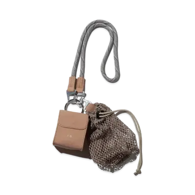 F/CE. Tech Leather Chain Purse "Beige"