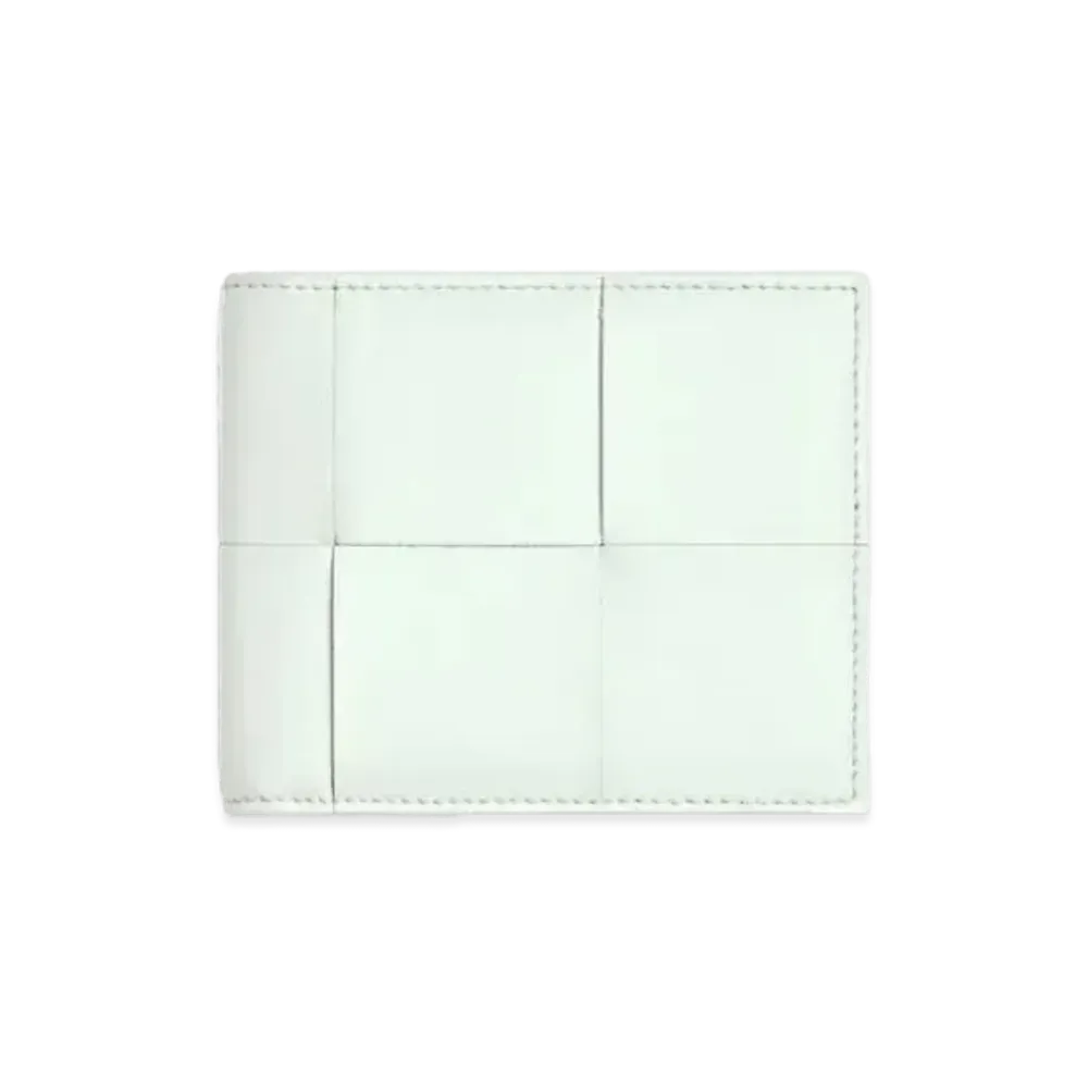 Bottega Veneta Casette Maxi Intrecciato Calfskin Bi-fold Wallet "Glacier"