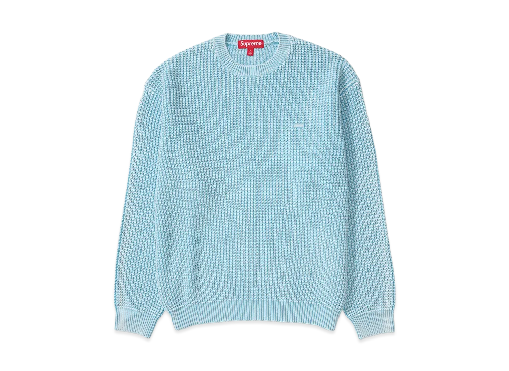 Supreme Washed Small Box Waffle Sweater "Light Blue"