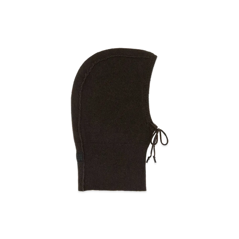 MM6 Maison Margiela Women's Dark Brown Wool Blend Balaclava "Bordeaux"