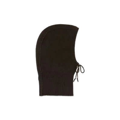MM6 Maison Margiela Women's Dark Brown Wool Blend Balaclava "Bordeaux"