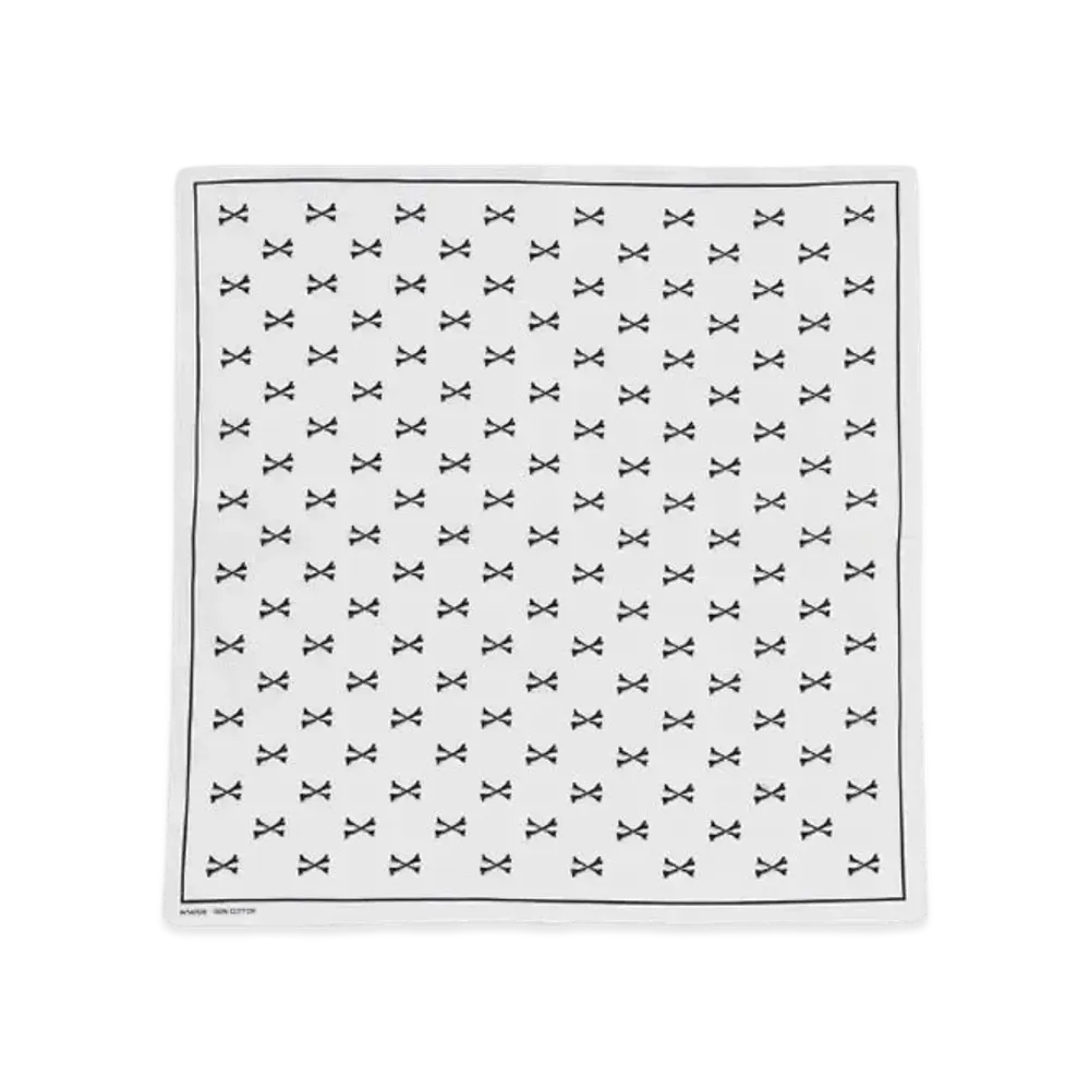 WTAPS Bandaria / Bandana / Cotton. Crossbones "White"