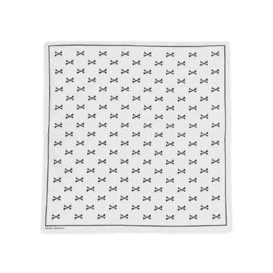 WTAPS Bandaria / Bandana / Cotton. Crossbones "White"
