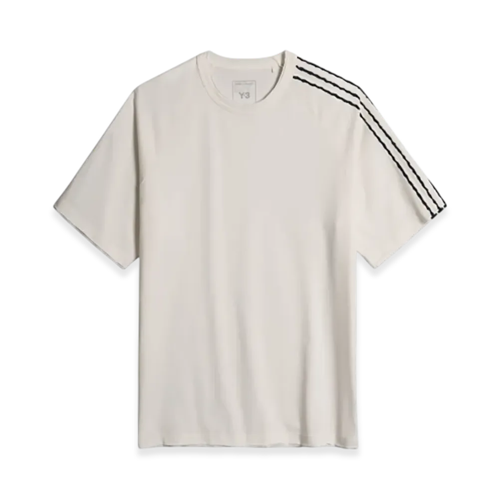 Y-3 Raw Edge 3 Stripes Short Sleeve Tee "Chalk White"