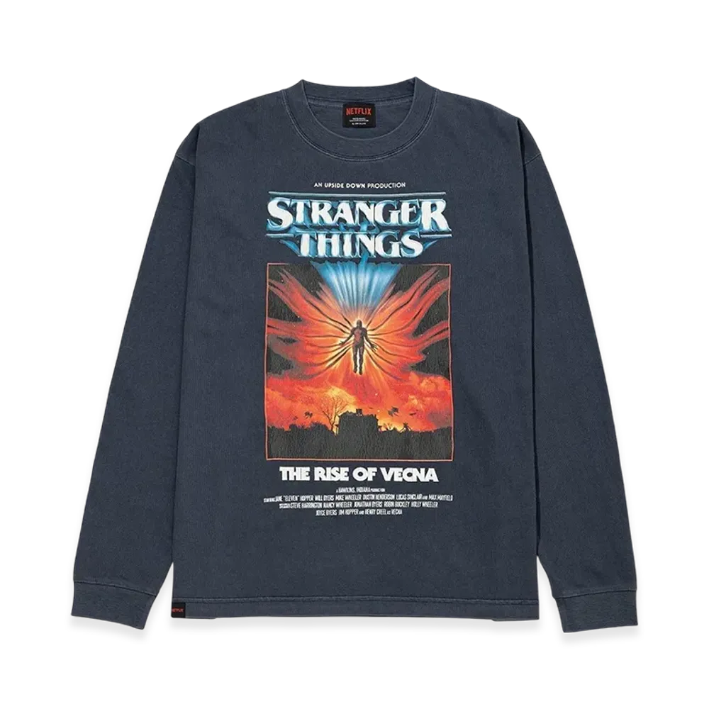 Netflix Stranger Things x V.A. Pigment Long Sleeve Tee VECNA "Navy"
