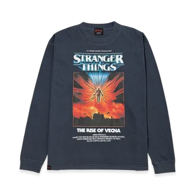 Netflix Stranger Things x V.A. Pigment Long Sleeve Tee VECNA "Navy"