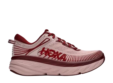 Hoka Women's Bondi 7 "Pink Opal/Varsity Burgundy"