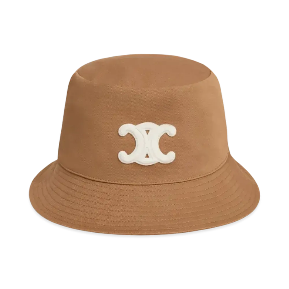 CELINE Triomphe Bucket Hat in Cotton "Toffee"