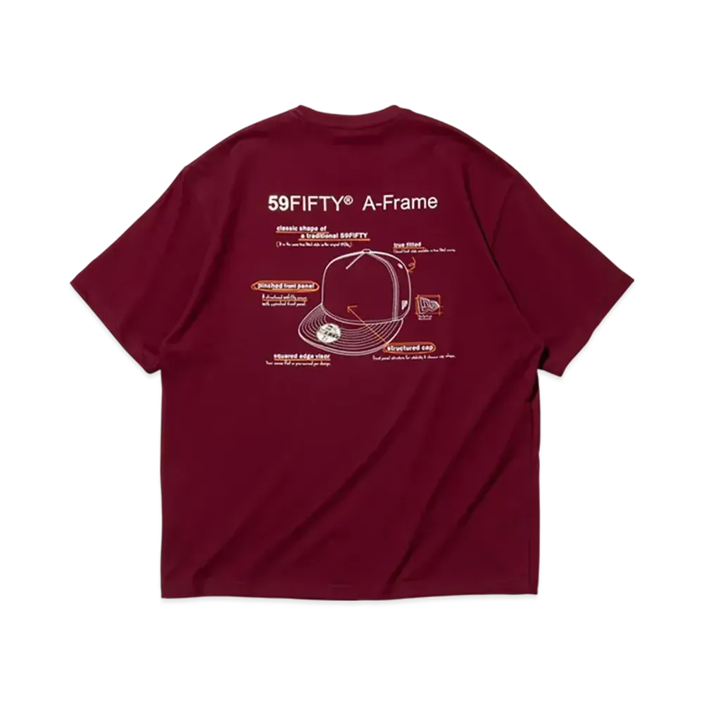 NEW ERA Short Sleeve Performance T-Shirt 59Fifty Day Memorial Collection 59Fifty A-Frame "Burgundy"