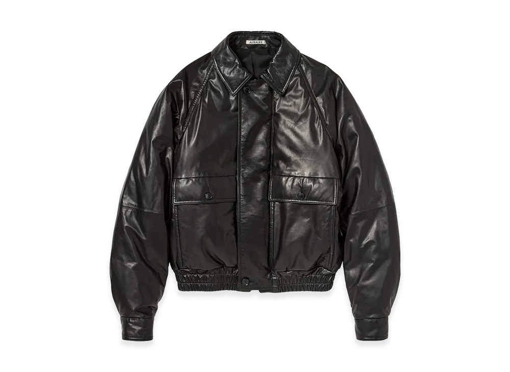 AURALEE Fine Calf Leather Down Blouson "Black"