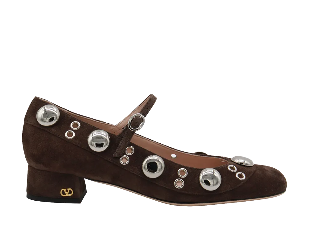 Valentino Garavani Women's Mary Jane Vlogo Signature 30mm "Brown"